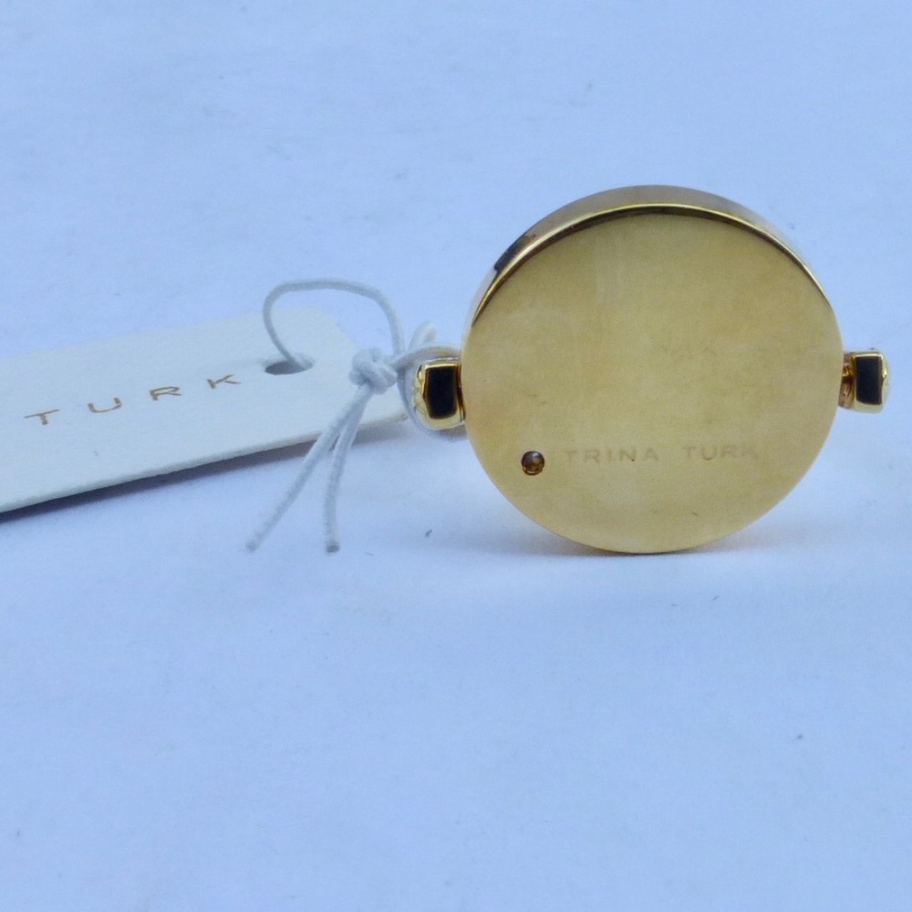Trina Turk Flat Disc Swivel Gold Tone Ring